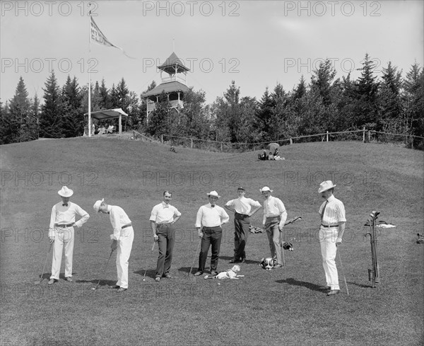Golfers at White Mountain Golf Club,  New Hampshire, c. 1900.