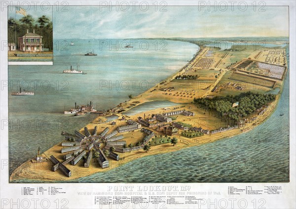 Point Lookout Md - View of Hammond General Hospital and U.S. General Depot for Prisoners of War, 186