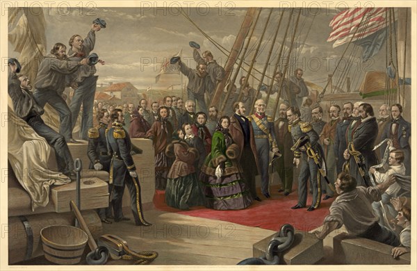 Queen Victoria visiting HMS Resolute, 16th December, 1856.