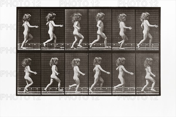 Child running, Plate 469 from Animal Locomotion, 1887 (photograph)