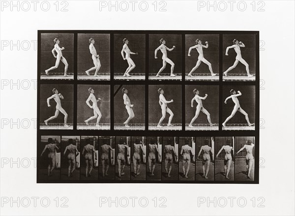 Man running, Plate 7 from Animal Locomotion, 1887 (photograph)