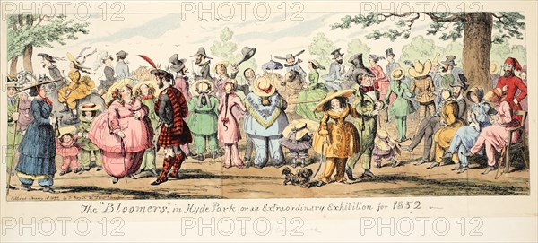 The Bloomers in Hyde Park or An Extraordinary Exhibition for 1852, 1852.