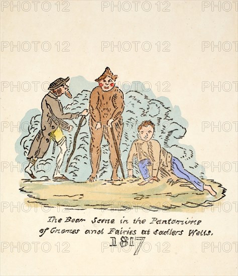 The Bear Scene in the Pantomime of Gnomes and Fairies at Sadler's Wells, 1817.