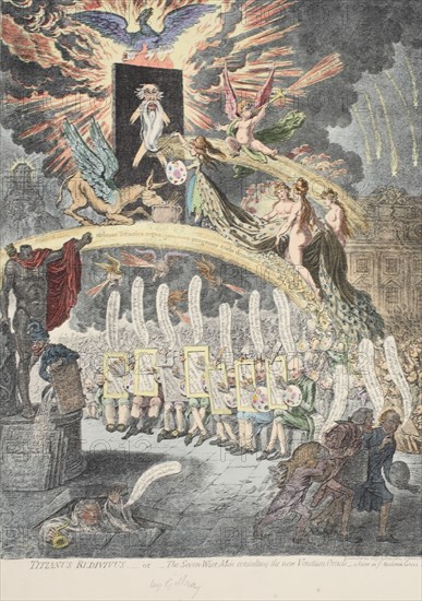 Titianus Redivivus or the Seven Wise Men consulting the new Venetian Oracle ..., 1797.