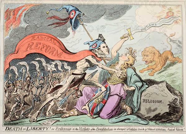 Death or Liberty! Or Britannia & the Virtues of the Constitution in danger of Violation ?, 1819.