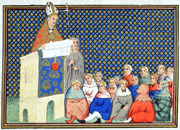 The Archbishop of Canterbury preaching to the English nobility against Richard II, 19th century.