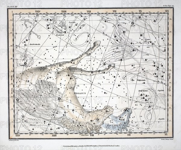 The Constellations (Plate XII) Pegasus, and Equuleus, 1822.