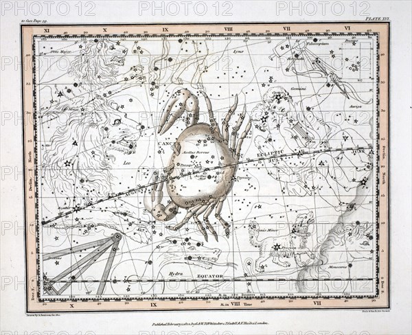 The Constellations (Plate XVI) Cancer, 1822.