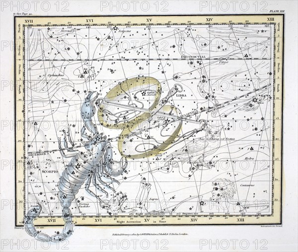 The Constellations (Plate XIX) Libra and Scorpio, 1822.