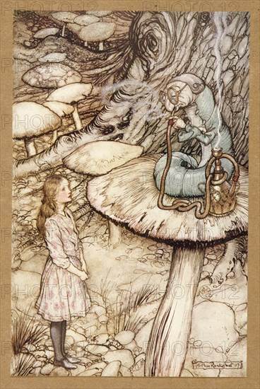 Advice from a Caterpillar,  from Alice's Adventures in Wonderland, by Lewis Carroll, pub. 1907.