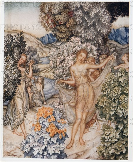Come, temperate nymphs, and help to celebrate a contract of true love, illustration from 'The Tempes