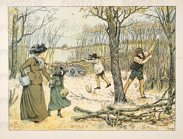 The Woodman,  from Four and Twenty Toilers, pub. 1900 (colour lithograph)