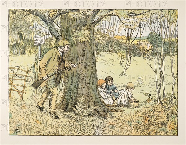 The Gamekeeper, from Four and Twenty Toilers, pub. 1900 (colour lithograph)