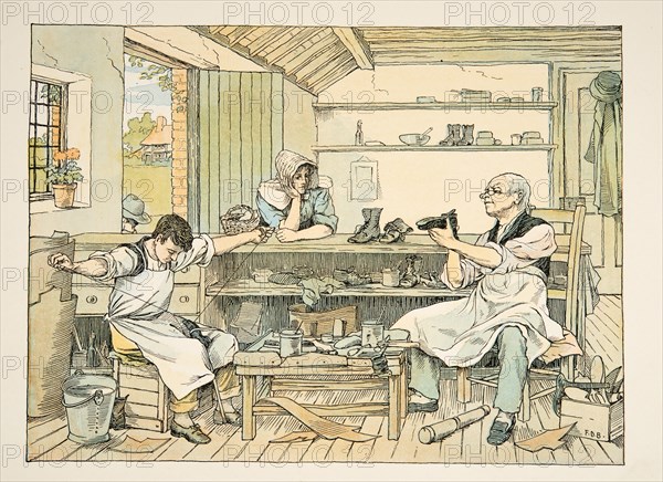 The Cobbler,  from Four and Twenty Toilers, pub. 1900 (colour lithograph)