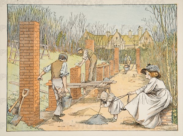 The Builder,  from Four and Twenty Toilers, pub. 1900 (colour lithograph)