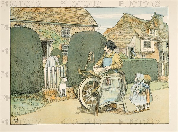 The Knife Grinder,  from Four and Twenty Toilers, pub. 1900 (colour lithograph)