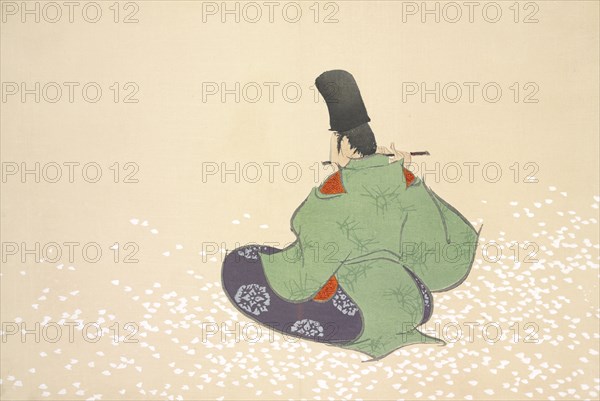 Boshun, from Momoyo-gusa (The World of Things) Vol I, pub.1910 (colour block woodcut)