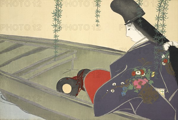 Asazuma-bune, from Momoyo-gusa (The World of Things) Vol II, pub.1909 (colour block woodcut)
