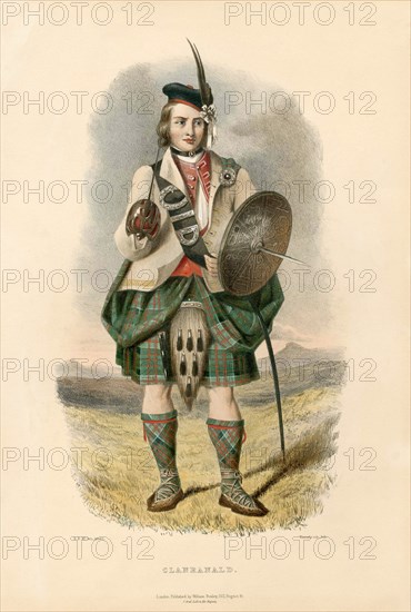 Clanranald, from The Clans of the Scottish Highlands, pub. 1845 (colour lithograph)