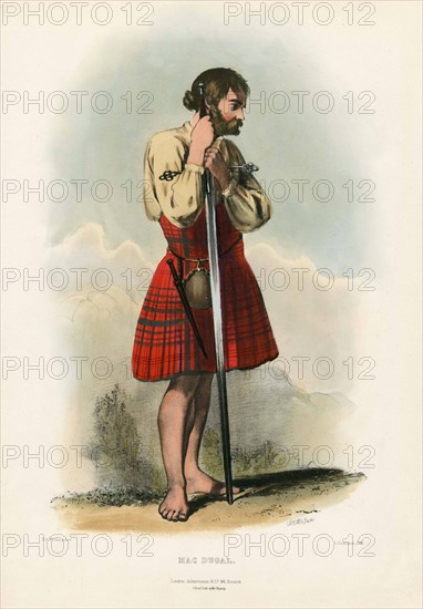 Mac Dugal, from The Clans of the Scottish Highlands, pub. 1845 (colour lithograph)