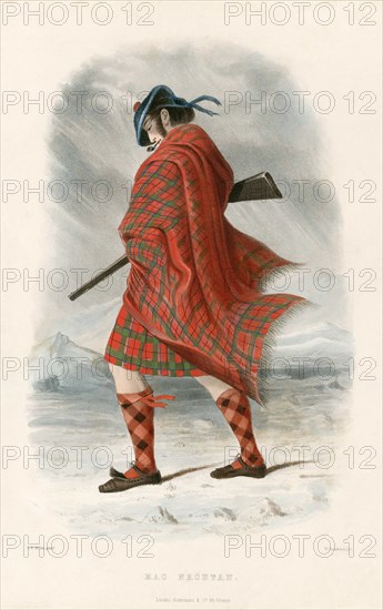 Mac Nachtan, from The Clans of the Scottish Highlands, pub. 1845 (colour lithograph)