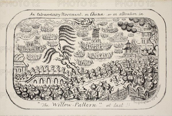 An Extraordinary Movement on China - or - an alteration in 'The Willow Pattern' at last!!, pub. 1853