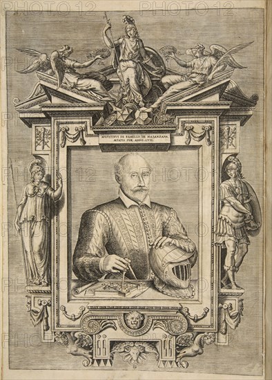 Frontispiece, from Le Diverse Et Artificiose Machine Del Capitano Agostino Ramelli, pub. 1588 (Engra Creator: French School (16th Century).