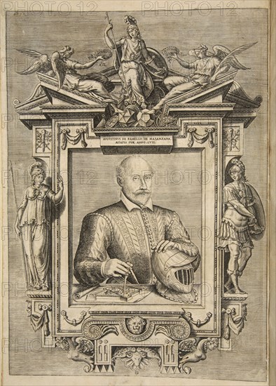 Frontispiece, from Le Diverse Et Artificiose Machine Del Capitano Agostino Ramelli, pub. 1588 (Engra Creator: French School (16th Century).