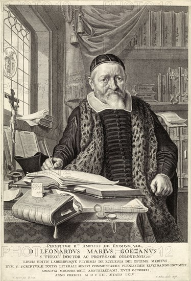D. Leonardus Marius Goezanus, pub. 1654 (engraving). Creator: Claes Corneliszoon Moeyaert (1592?1655) after.
