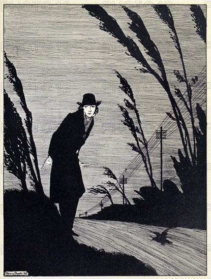 Midst of all was a Cold White Face, from The Year's at the Spring, pub. 1920 (engraving), 1920. Creator: Harry Clarke (1889 - 1931).
