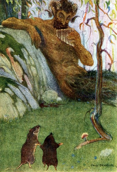 The Piper at the Gates of Dawn from Wind in the Willows, pub. 1913 (colour lithograph), 1913. Creator: Paul Bramson.