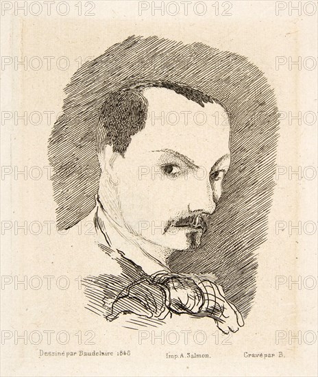 Self Portrait of Charles Baudelaire, pub. 1869. Creator: Charles Pierre Baudelaire (1821 - 1867).
