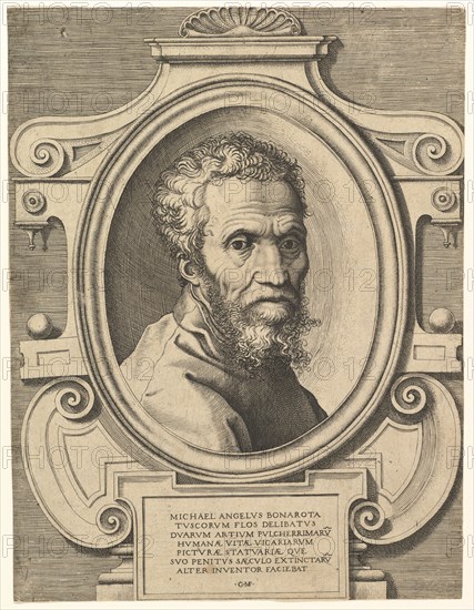 Portrait of Michelangelo, pub. C1564. Creator: Italian School (16th Century).