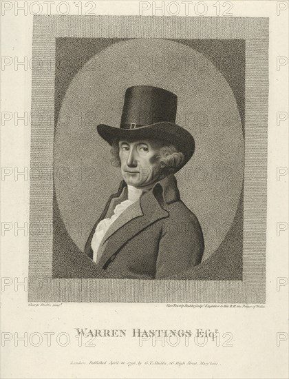 Portrait of Warren Hastings, Esq., pub. 1795. Creator: Unknown.