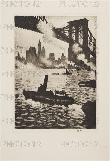 Under Brooklyn Bridge, pub 1921. Creator: Christopher Richard Wynne Nevinson (1889 ? 1946) .