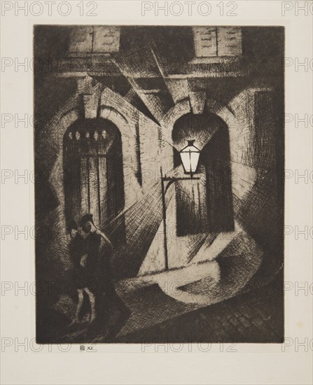 Sinister Paris Night, pub. 1929. Creator: Christopher Richard Wynne Nevinson (1889 ? 1946) .