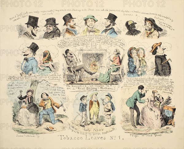 Tobacco Leaves No. 1, pub. 1851. Creator: George Cruikshank (1792-1878).