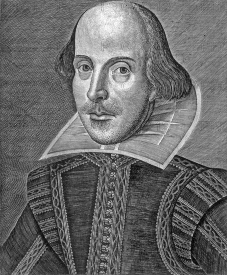 Portrait of Shakespeare, 1623. Creator: Martin Droeshout or English School?.