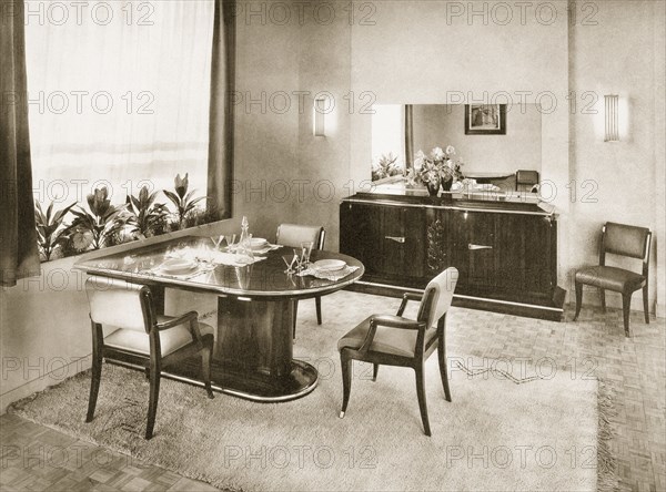 Dining Room from Ensembles Mobiliers, pub. 1937. Creator: French Photographer (20th century).