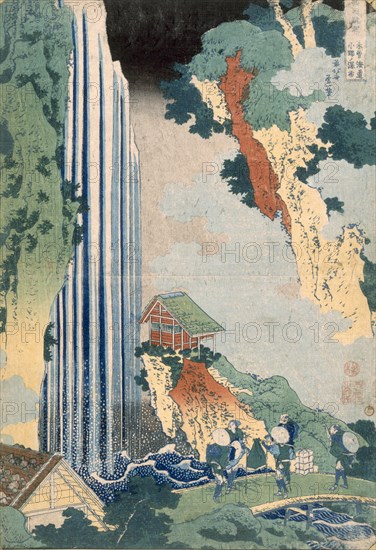 Ona Waterfall on the Kisokaido, 1827. Creator: Katsushika Hokusai (1760-1849).