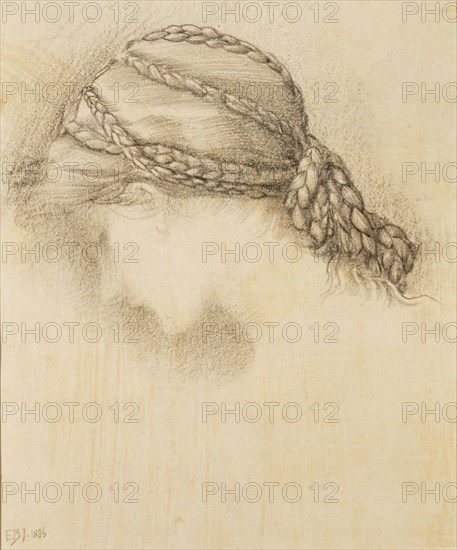 Woman's head, detail from a sketchbook, 1886. Creator: Sir Edward Burne-Jones (1833-98).