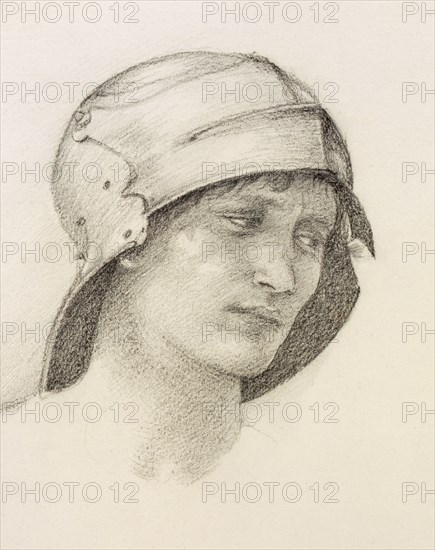 Woman in hat, detail from a sketchbook, c1880s. Creator: Sir Edward Burne-Jones (1833-98).