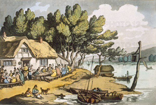 View near Newport, Isle of Wight, pub. 1822. Creator: Thomas Rowlandson (1756-1827).