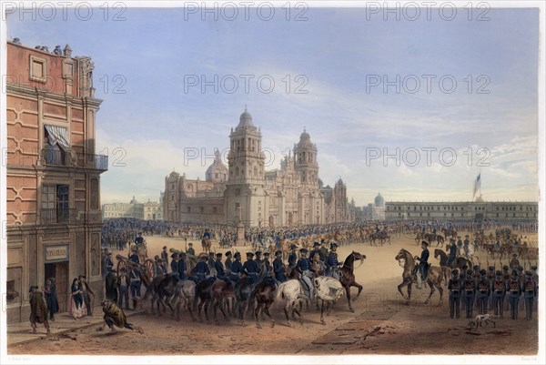 General Scott's Entrance into Mexico City, pub. 1851. Creator: Carl Nebel (1805 - 1855).