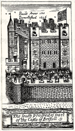 The South Prospect of Part of the Castle of Bristoll, pub. 1893. Creator: English School (17th Century).