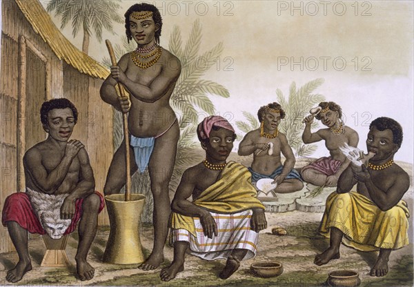 Natives of the Muchicongo Tribe, Near Luanda, Congo, Vol II, c1820-30. Creator: Italian School (19th Century).