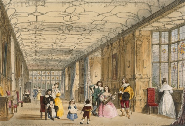 View of Long Hall at Haddon, Derbyshire, c1600. Creator: Joseph Nash (1809-78).