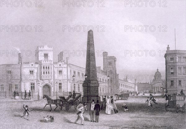 School for the Indigent Blind and Bethlehem Hospital, c1851-55. Creator: Thomas Hosmer Shepherd (1792-1864).