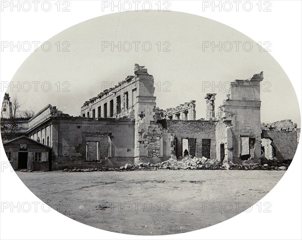 Damaged building in Sevastopol after the Crimean War, Crimea, 1850s. Artist: Unknown