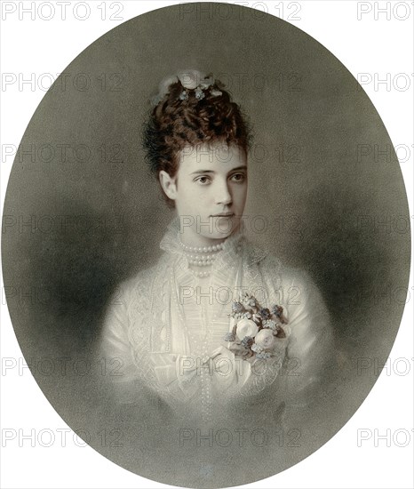 Portrait of Empress Maria Fyodorovna of Russia, 1890s. Artist: Charles Bergamasco